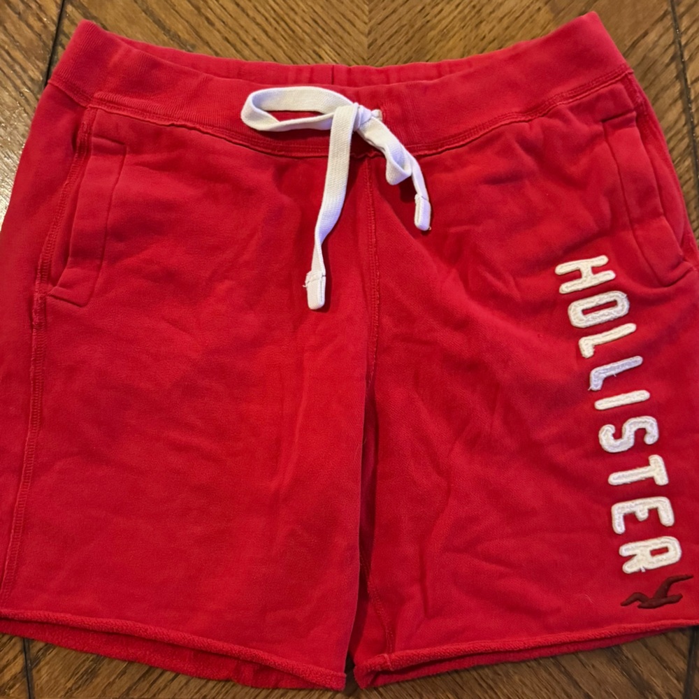 Hollister Bright Red Shorts with White Tie